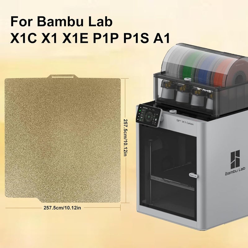 Sifrothy PEI Sheet 3D Printer Texutred PEI Build Plate for Bambu Lab X1/X1C/X1E/P1P/P1S/A1 Carbon Build Plate Double Sided Flexible Spring Steel Platform 257.5 x 257.5mm(10.14 * 10.14inch) - Image 5